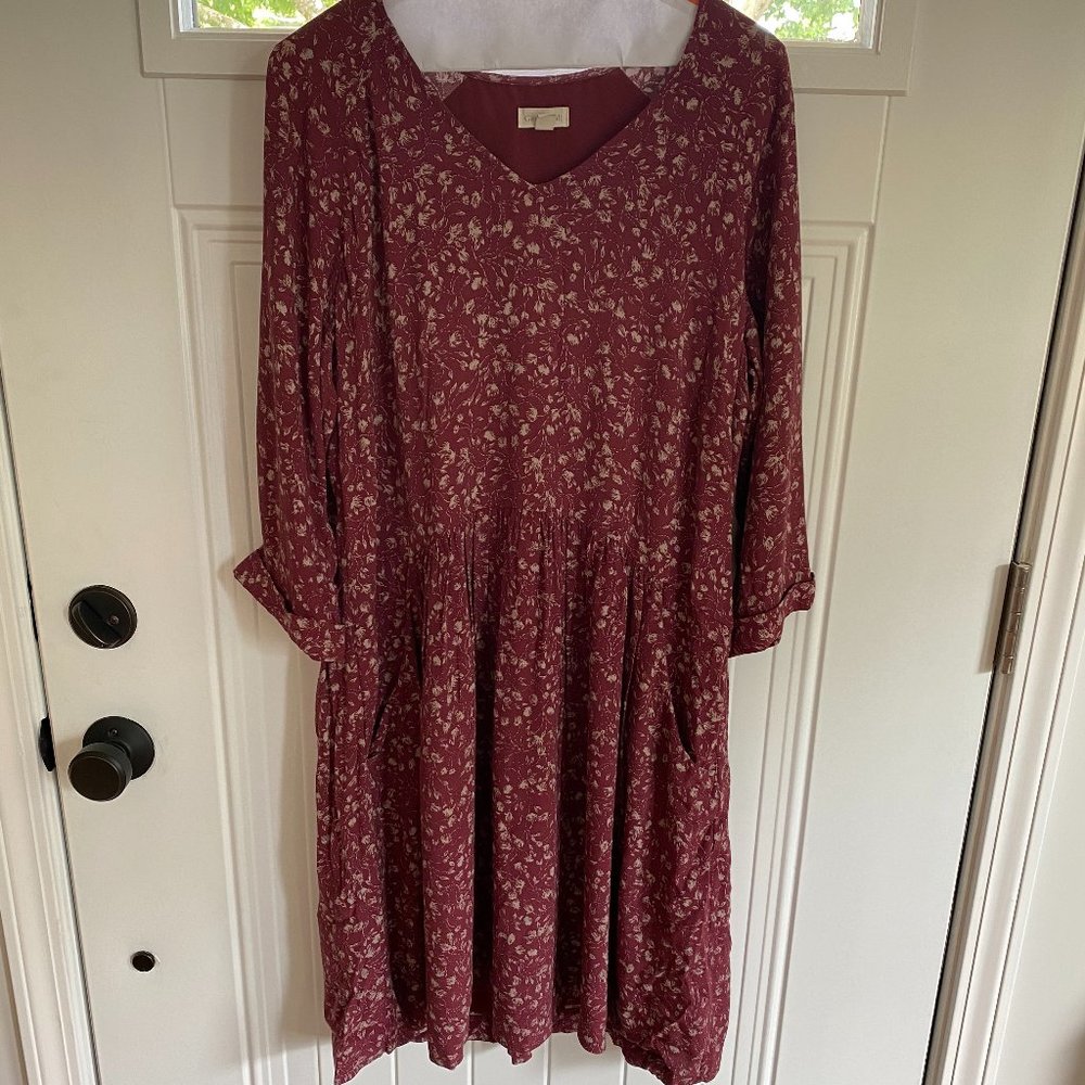 Garnet Hill Dropwaist, 3/4 length sleeve dress